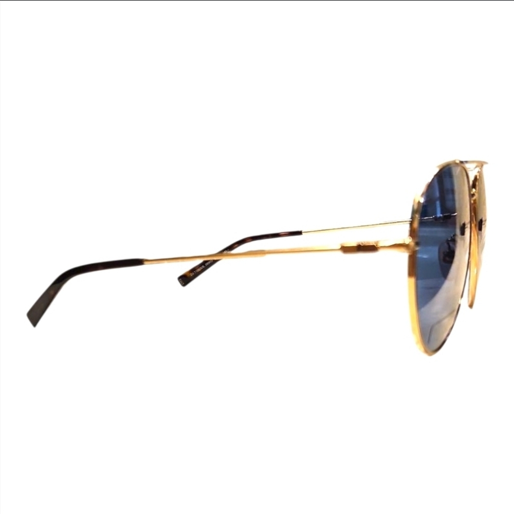 GIVENCHY | Gold Aviator Sunglasses with Blue / Grey Lenses Unisex ~ GV 7196/G/S - Picture 4 of 6
